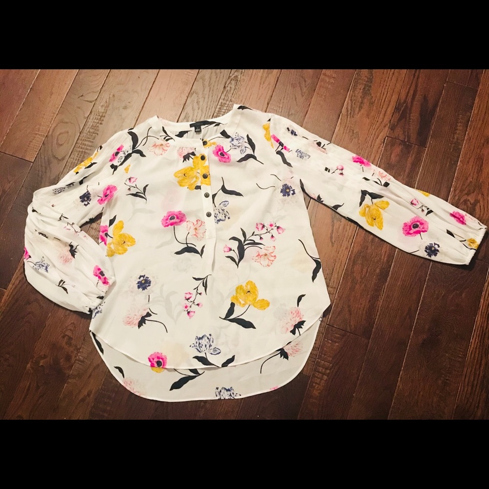 Ann Taylor Floral Poets Blouse. Small